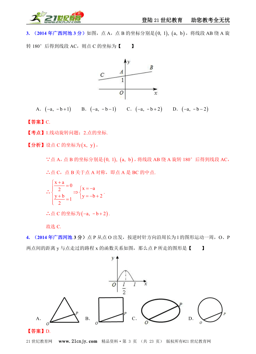 广西自治区13市州2014年中考数学试题分类解析汇编（16专题）专题12：动态几何问题（解析几何）