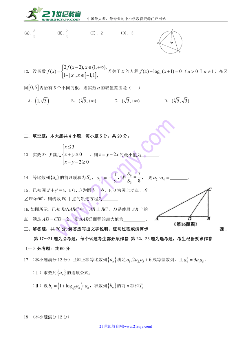 广西陆川县中学2018届高三下学期押轴考试数学（文）试题 Word版含答案