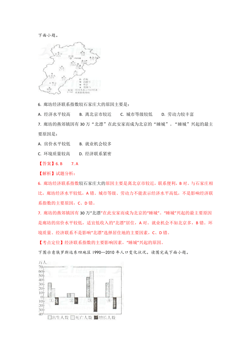 【解析卷】西藏日喀则市南木林高级中学2018届高三上学期第三次月考地理试题