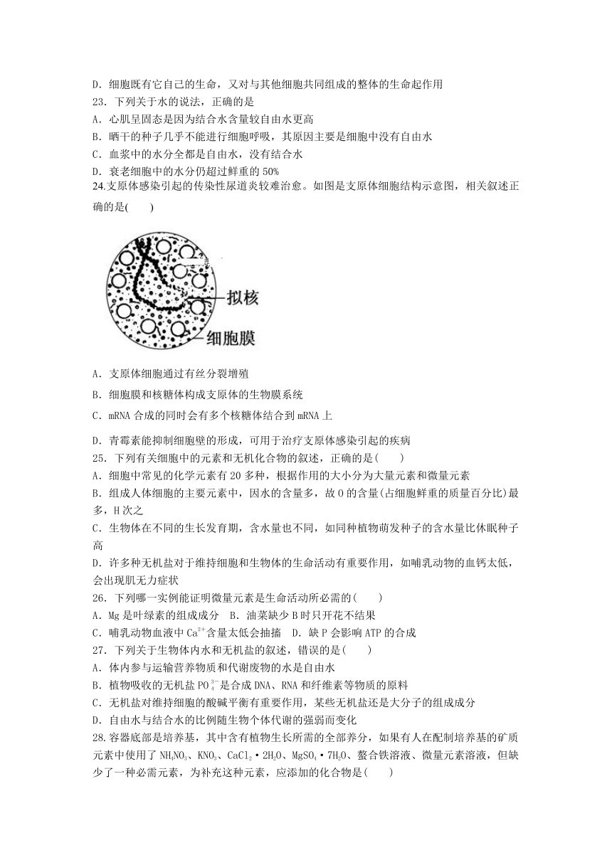 陕西省商洛市商南县高级中学2019届高三第一次月考生物试卷