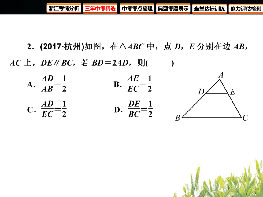 2018年浙江中考数学复习 图形的相似与解直角三角形 第22课时 图形的相似（116张PPT）