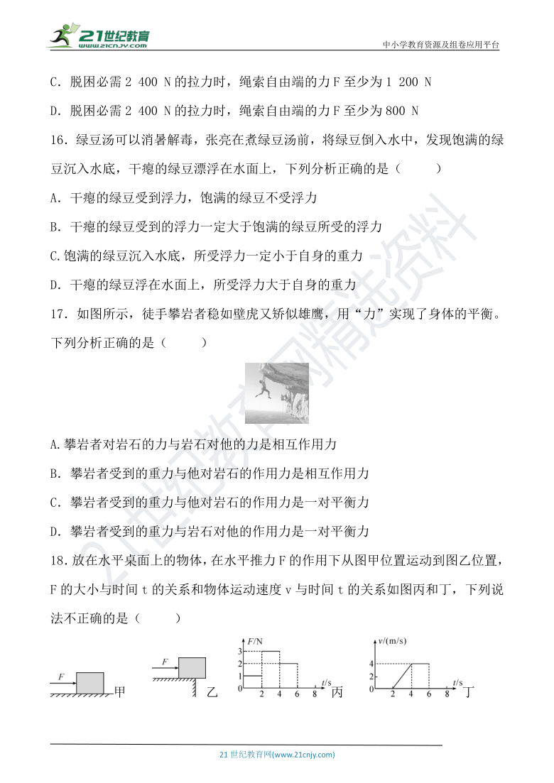 粤沪版八年级物理下册 期末达标检测卷（二）（含答案）