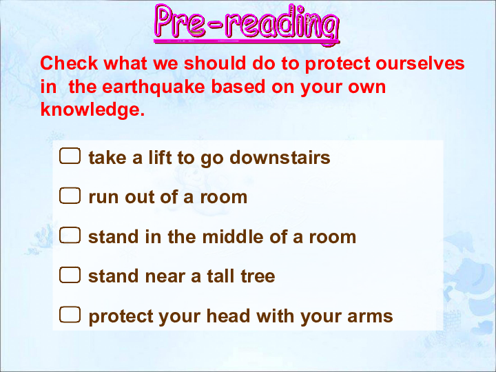 Unit 4 Our World topic 2 how can we protect ourselves from the earthquake？Sectionc 课件（24张PPT）