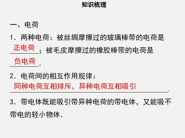 2020年中考物理一轮教材章节梳理复习课件：第十四章 电流和电路（52张ppt）