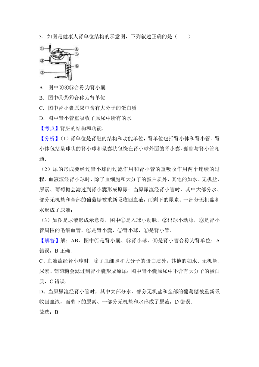 浙江省舟山市普陀区2017届九年级（上）期末生物试卷（解析版）