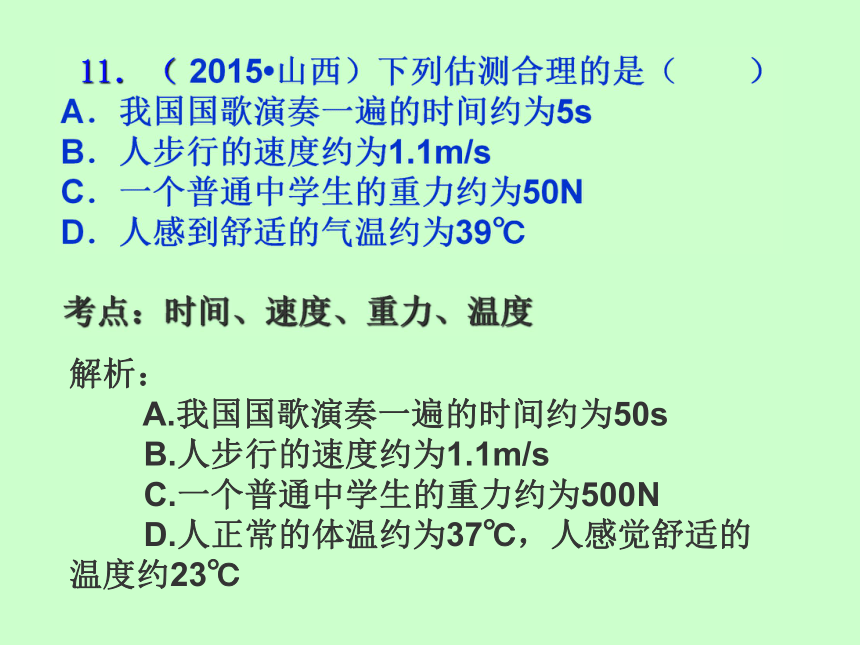 山西省2016年中考物理复习研讨会 课件 （共86张PPT）