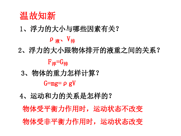 2019沪粤新版八下物理第九章第三节9.3-研究物体的浮沉条件-课件（共40页ppt）