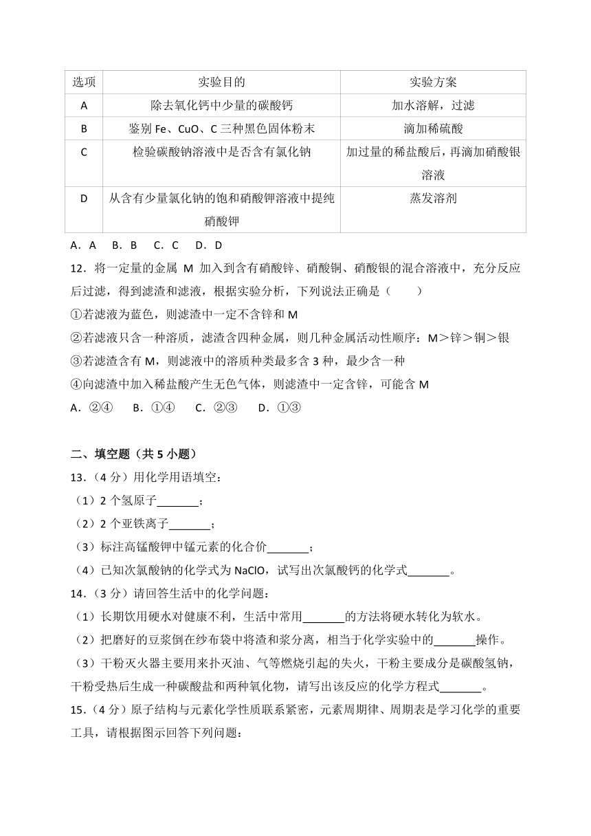 湖北省十堰市2018年中考理综（化学部分）试题（word版，含解析）