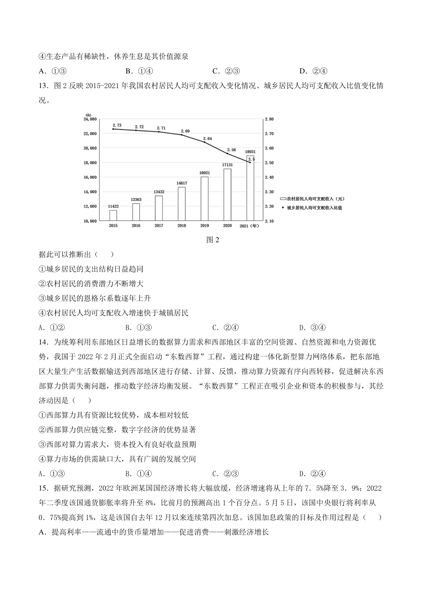 2022年全国甲卷文综高考真题（word版，含答案）_21世纪教育网-二一教育