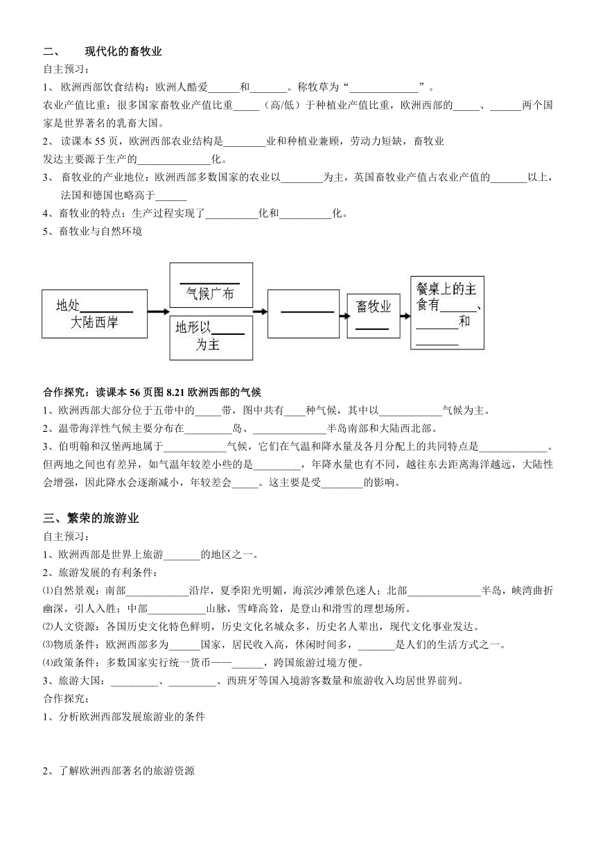 欧洲西部导学案（无答案）