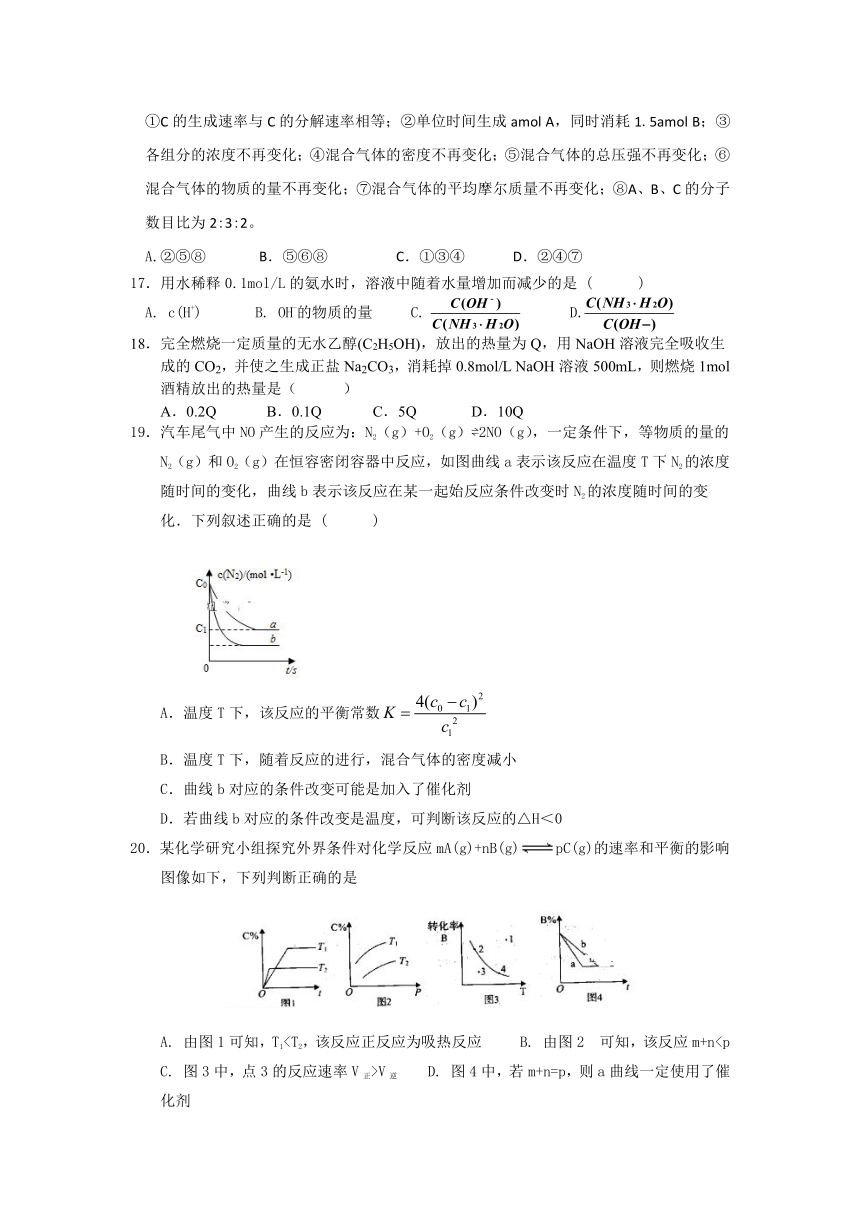 黑龙江省青冈县一中2018-2019学年高二10月月考（腾飞卷）化学试卷