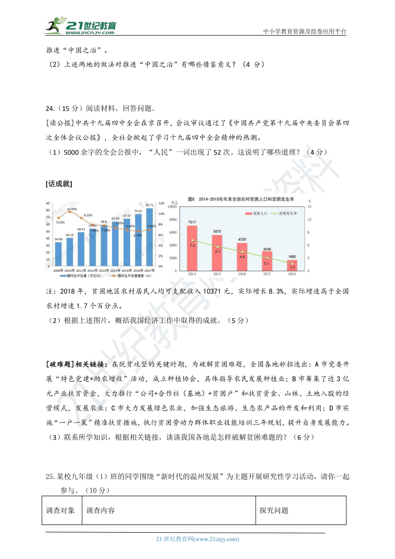 【浙江专版】2021中考社会法治专题复习卷——国情教育测试卷