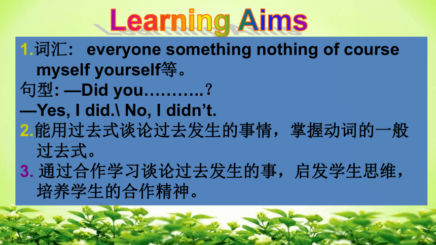 人教新目标版英语八年级上Unit 1 Where did you go on vacation?Section A Grammar Focus -3c 课件（27张PPT无素材）