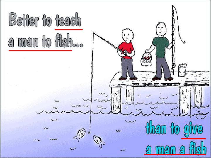 Unit 1 building the future Reading(2)：Teach a man to fish 课件（30张）