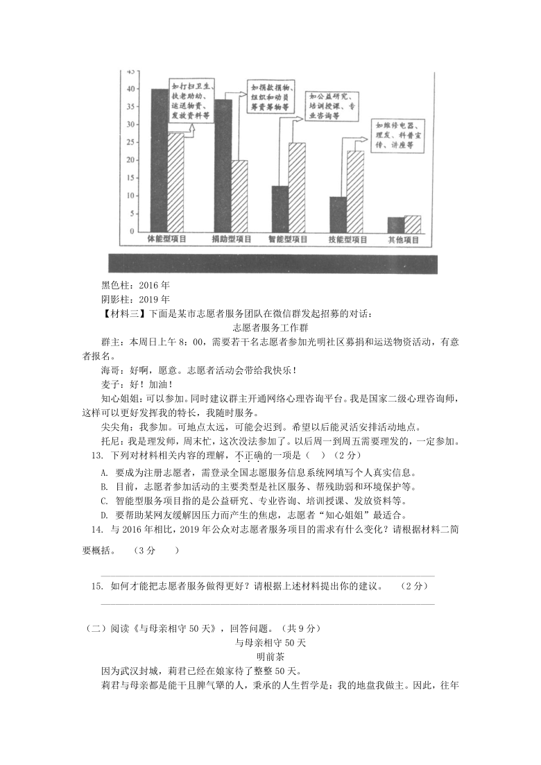 北京101中学2021届九年级上册9月月考语文试卷含答案