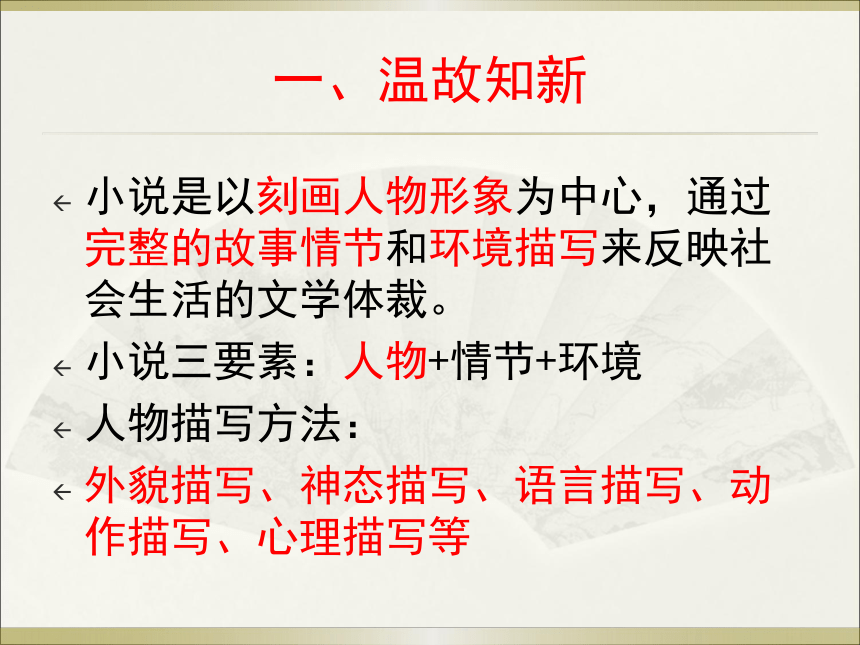 中考阅读人物形象分析（小说）ppt课件