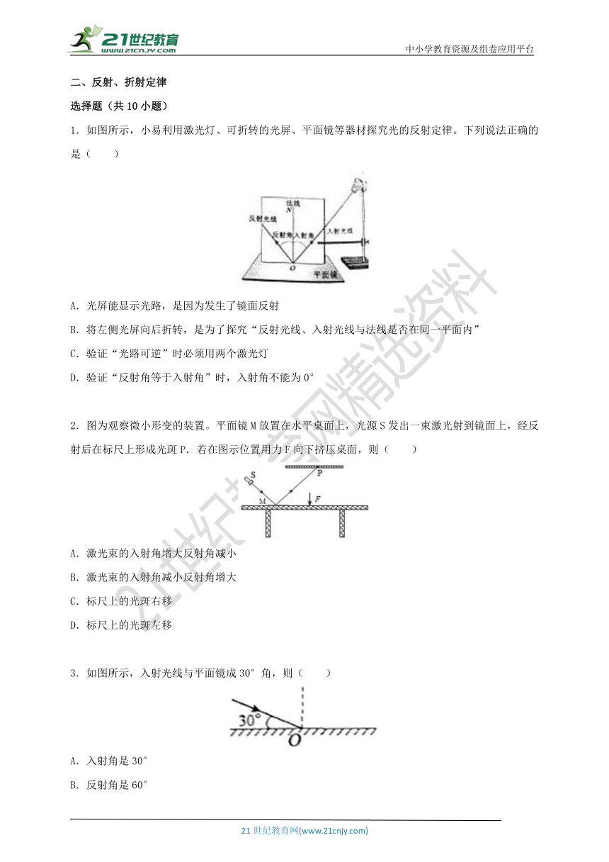 4.2 光的折射、反射 考点强化训练（同步学案）