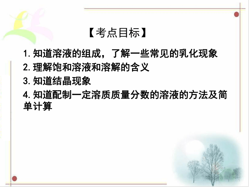 广东省中山市马新中学人教版2016年初中化学中考专题复习课件  专题15  溶液及溶解度（共17张PPT）