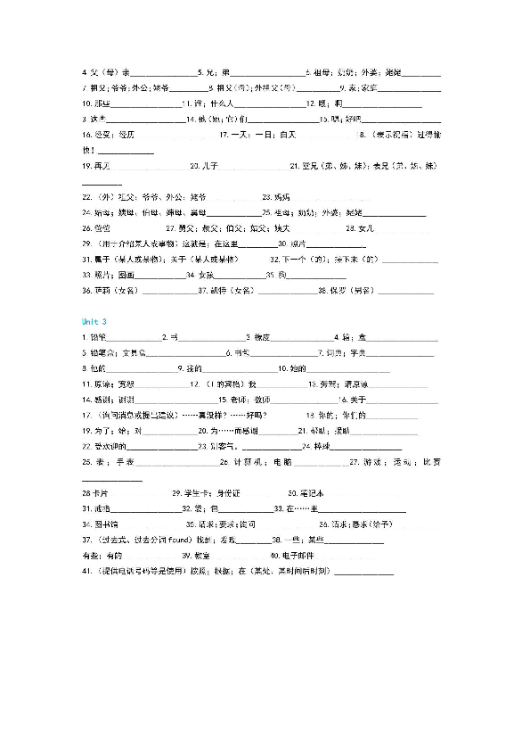 人教七八九年级上下全册重点单词默写版（图片版无答案）