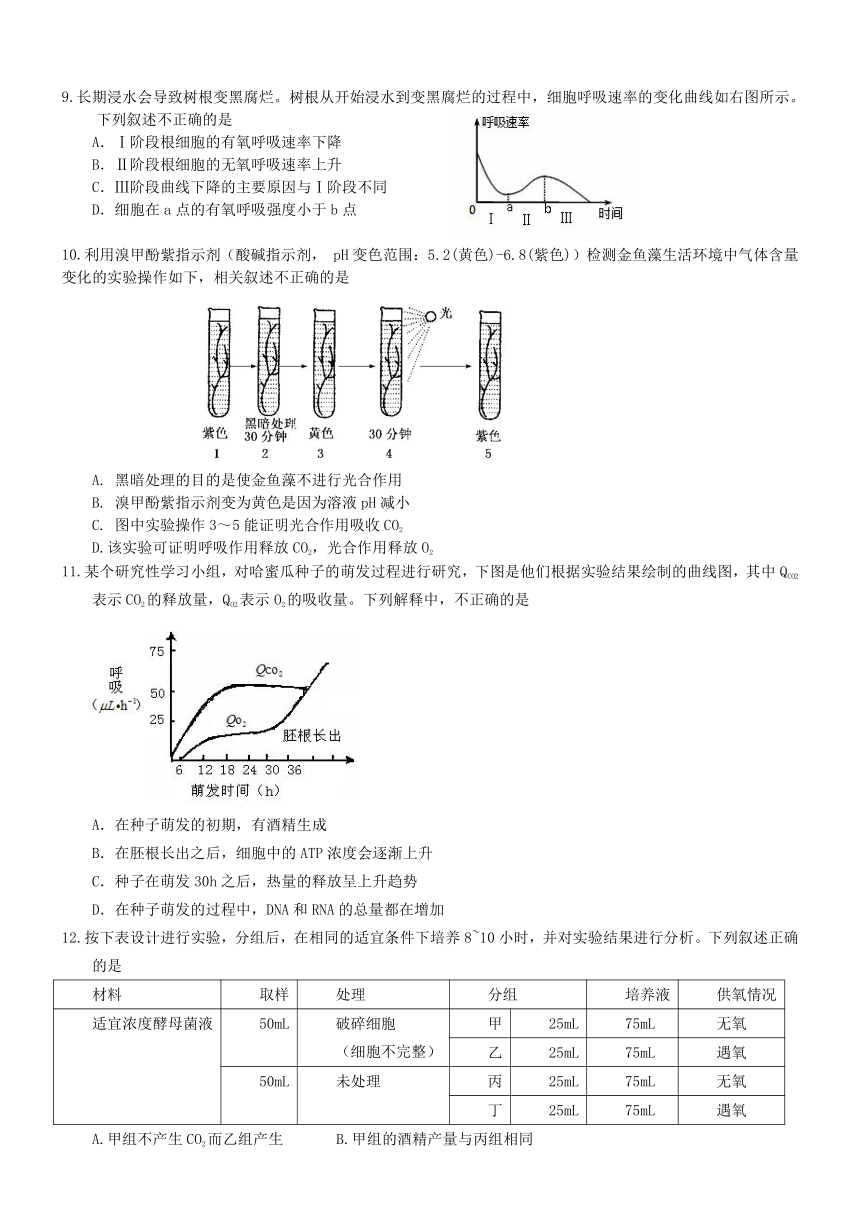 （衡水万卷）2016届高三生物二轮复习高考作业卷（含答案解析）作业（十） 细胞呼吸和光合综合二