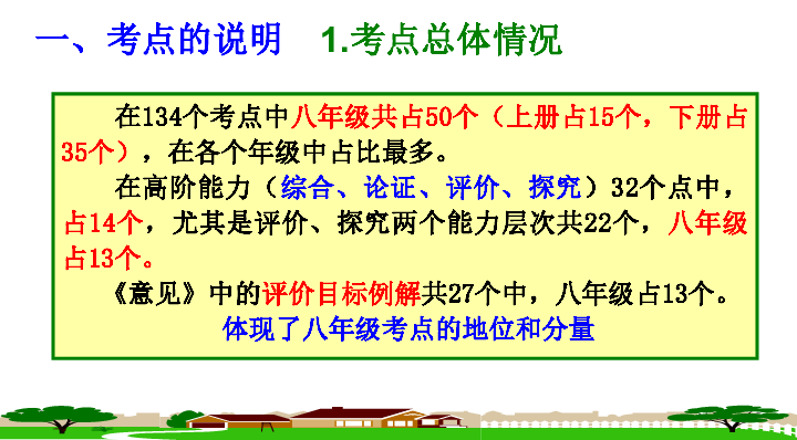 2019年福建省中考八年级考核要求解读及复习建议课件（60张幻灯片）