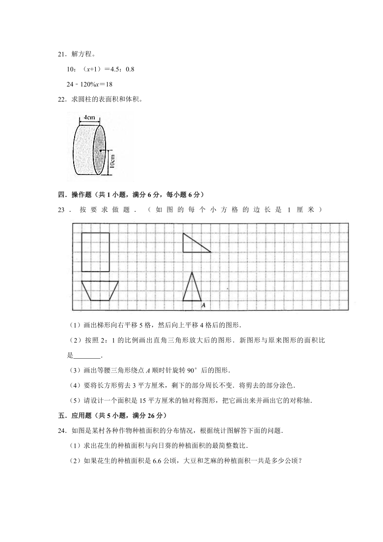 人教版贵州省六盘水市盘州市2021年小升初数学试卷（二）（word版，解析版）