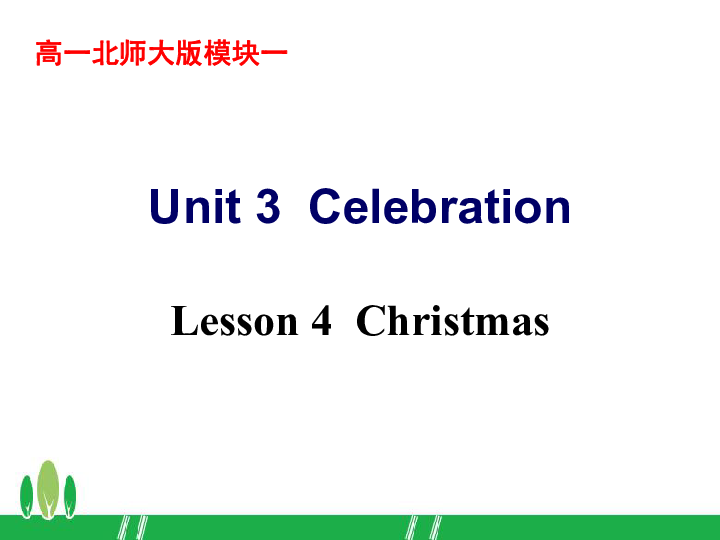 北师大版必修一Unit 3 Celebration  Lesson 4 Christmas课件(共24张PPt)