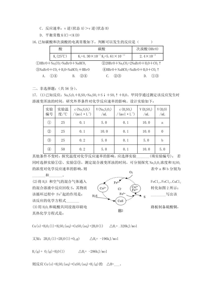 广东省茂名第五高级中学2021-2022学年高二上学期期中考试化学试卷（Word版含答案）