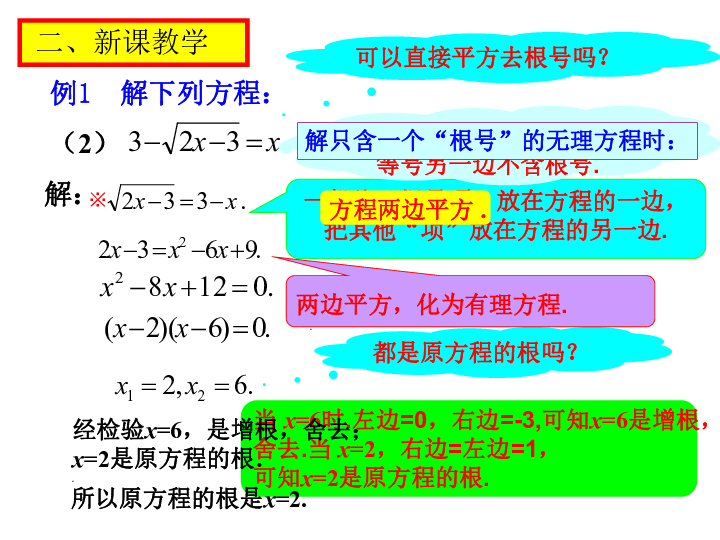 21.4 无理方程（2） 课件（14张PPT）