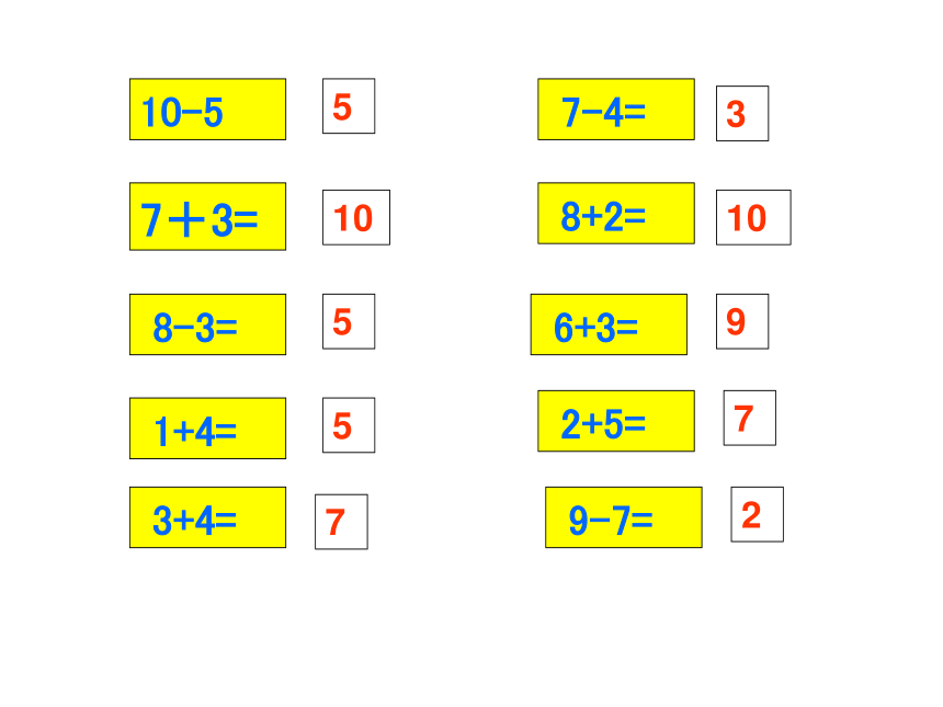 一年级上册数学课件-2.7 10以内的加减法复习西师大版(共17张PPT)