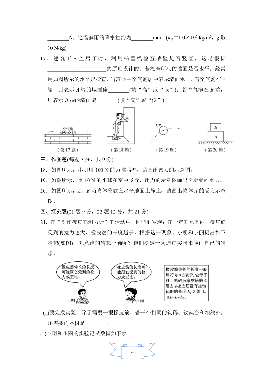 八年级物理第七章 力 达标测试卷