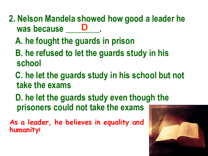 人教版（新课程标准）英语必修一：Unit 5 Nelson Mandela--a modern hero课件（14张PPT）