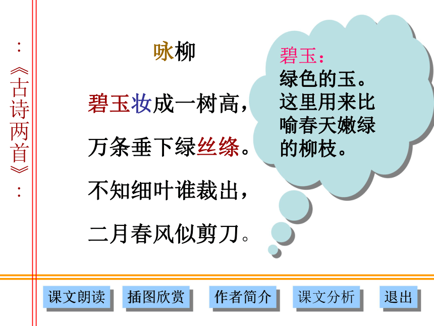 《咏柳》《春日》课件