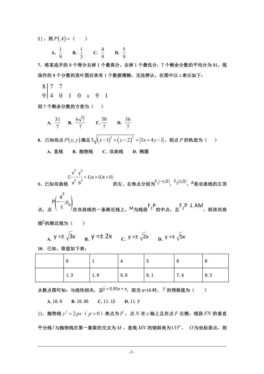 新疆兵团农二师华山中学2017-2018学年高二上学期期中考试数学试题