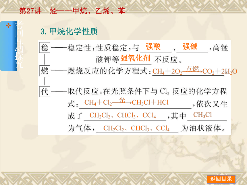 2014年高考化学【新课标人教通用，一轮基础查漏补缺】第27讲　烃——甲烷、乙烯、苯