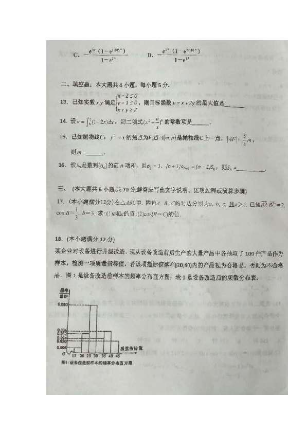 宁夏石嘴山市三中2019届高三上学期期末考试数学（理）试题 扫描版含答案