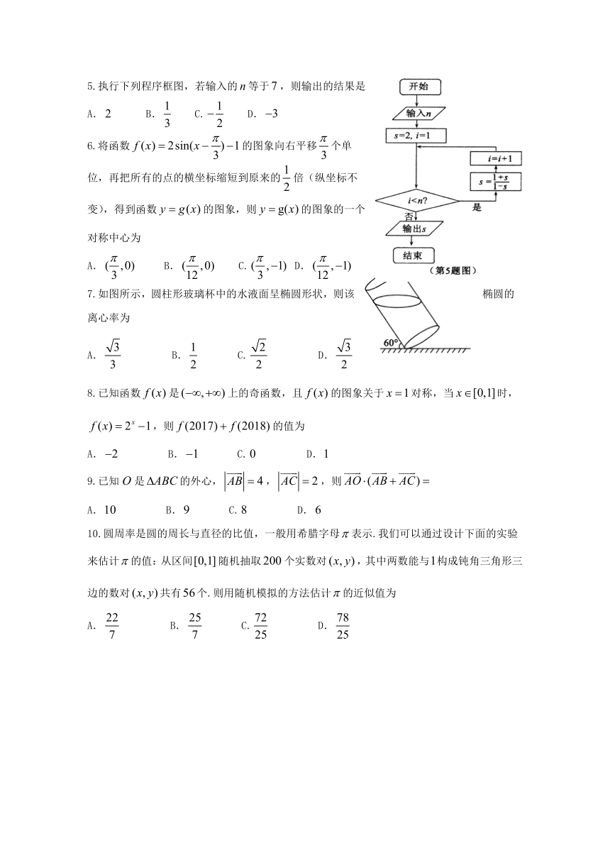 山东省济宁市2018届高三第一次模拟考试数学（理）试题