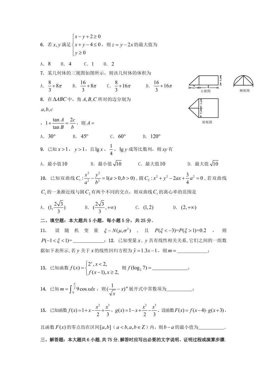 山东省潍坊市实验中学2017届高三下学期第四次单元过关测试数学（理）试卷