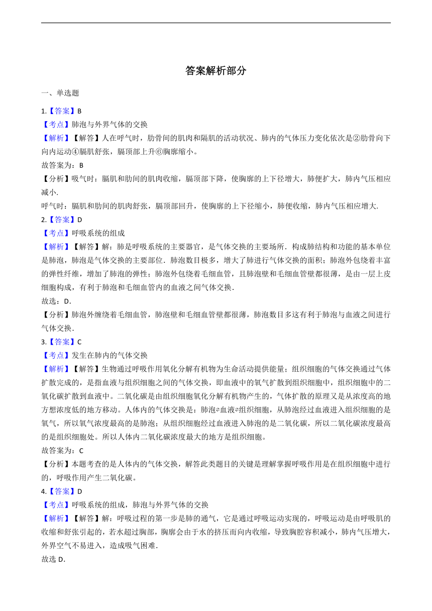 山东省枣庄市山亭翼云中学，山亭育才中学等六校2017-2018学年七年级下学期生物4月月考试卷（解析版）