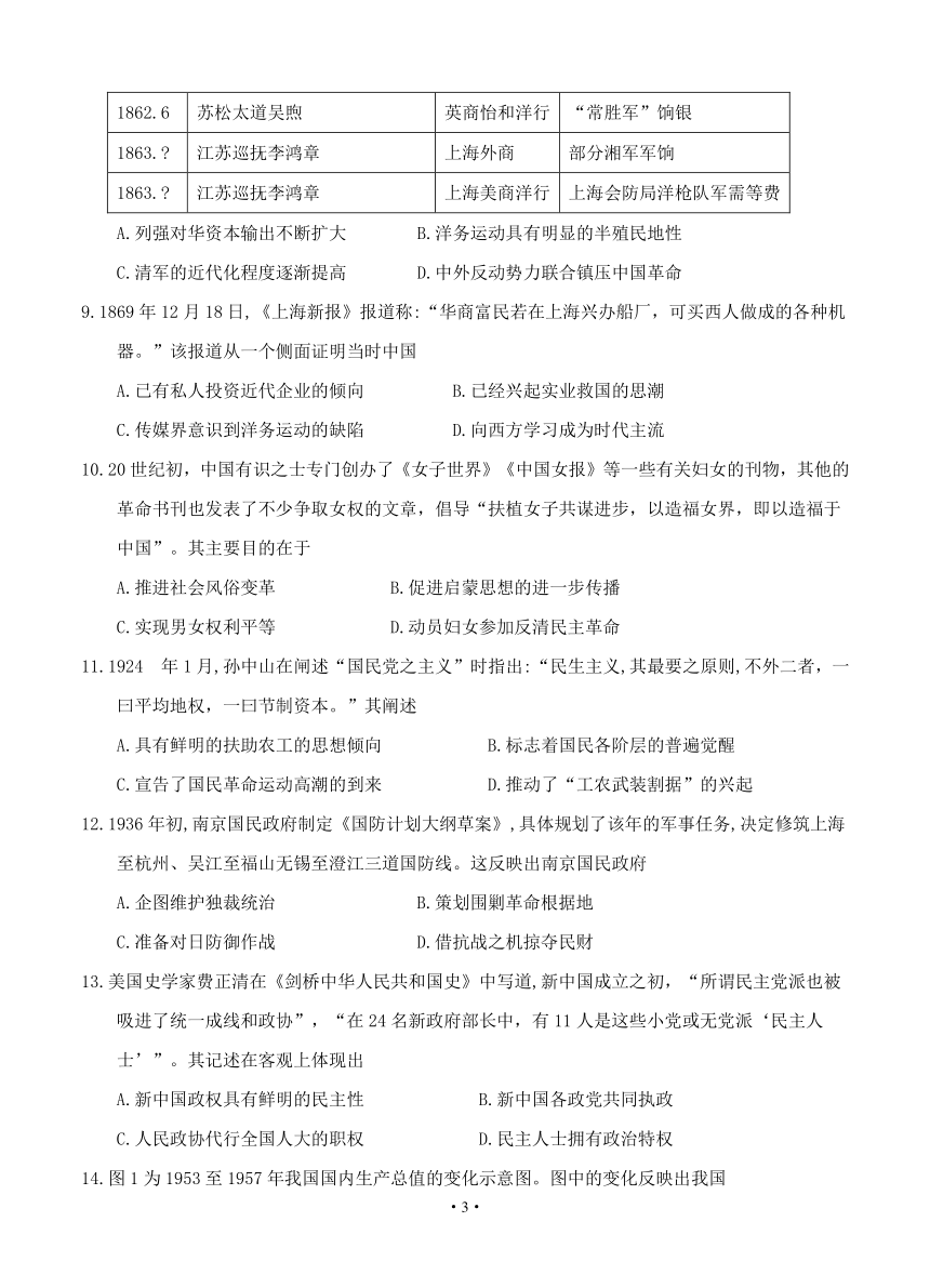 山东省济宁市2018届高三上学期期末考试历史试题