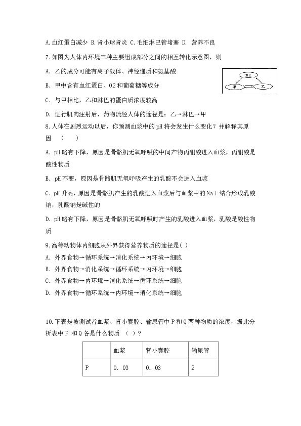 山西省盂县第三中学校2018-2019学年高二上学期期中考试生物试题