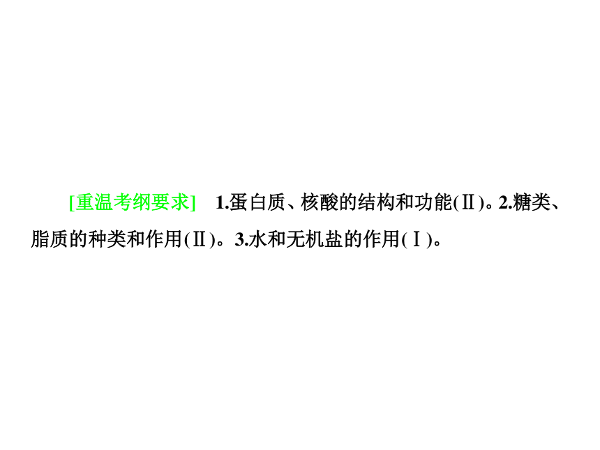 2018年高考生物二轮复习专题1组成细胞的分子课件(86张PPT)