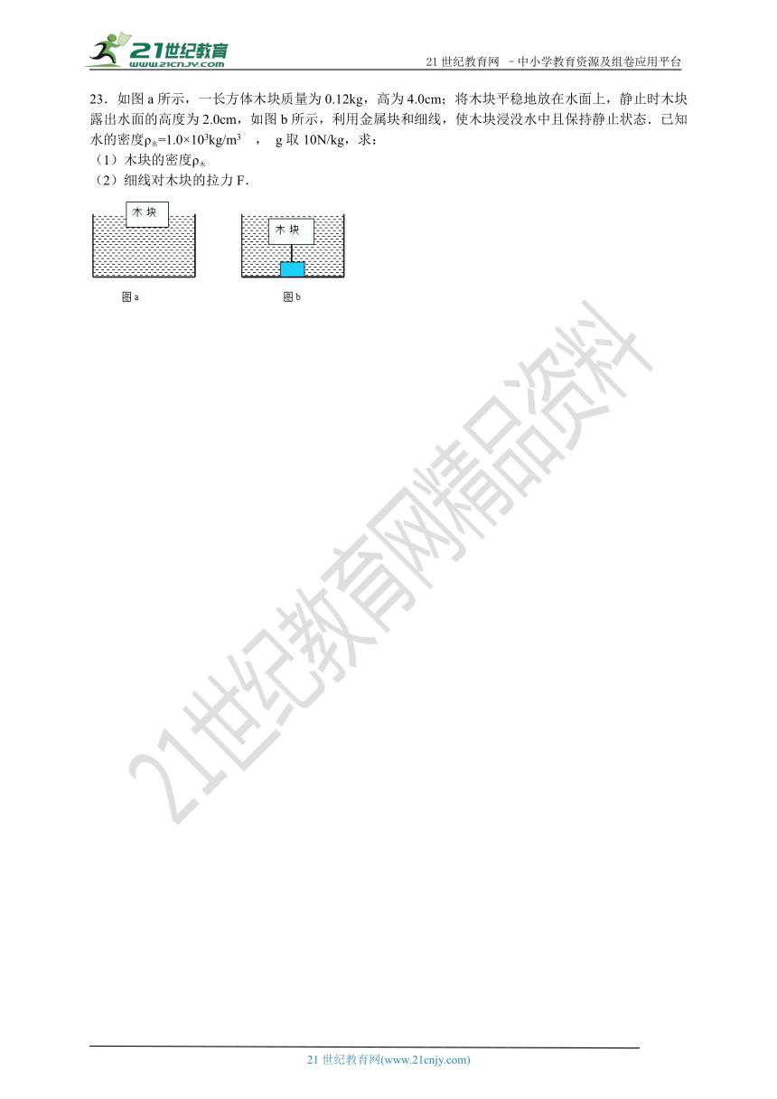 第10章浮力精编测试题（解析版）