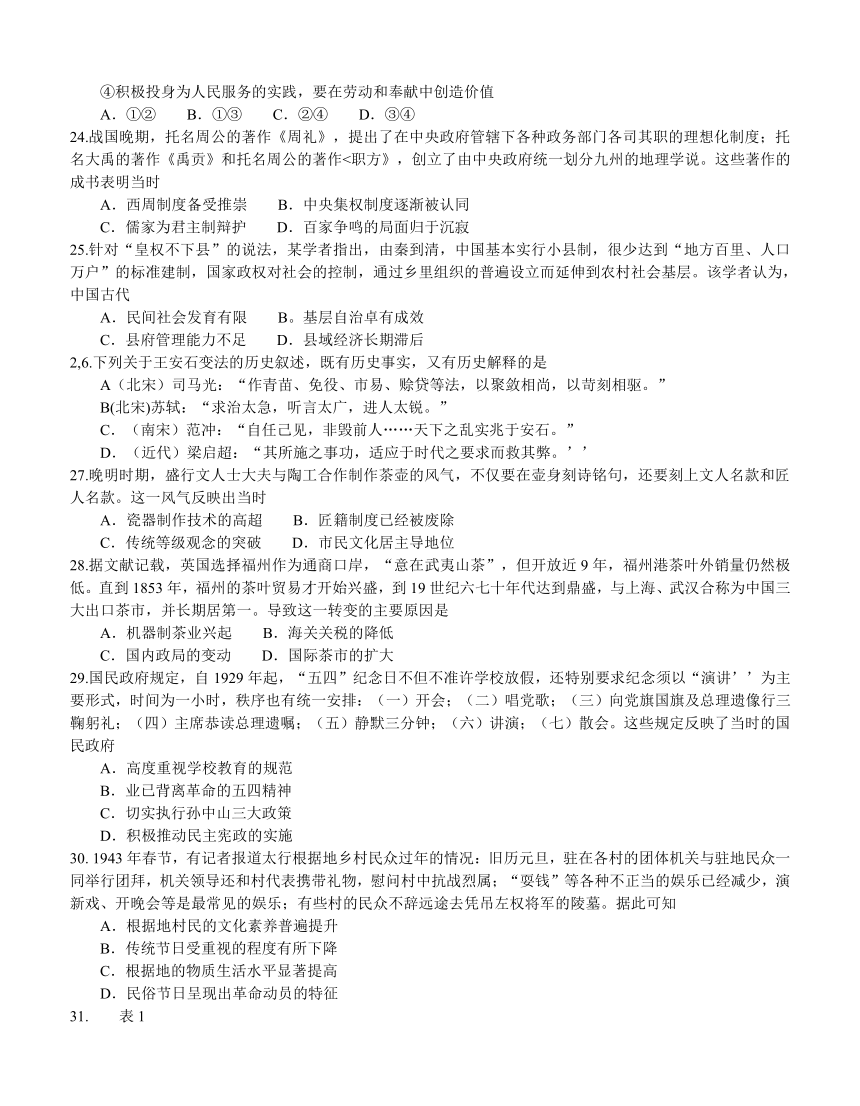 四川省成都市2018届高三第三次诊断性检测 文综