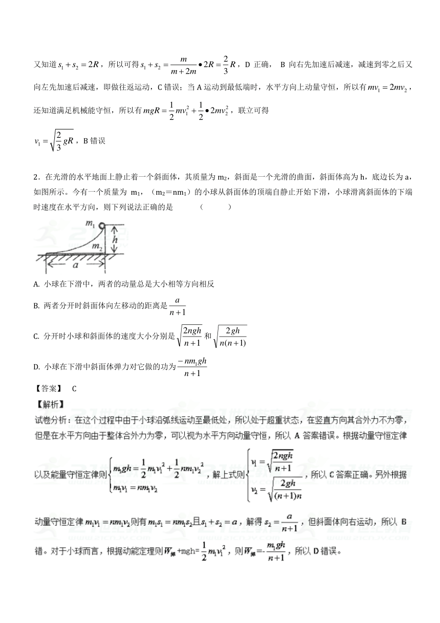 2018年高考物理备考优生百日闯关专题07+碰撞与动量守恒