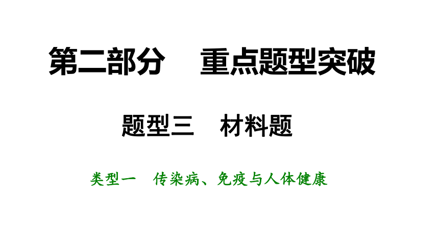 2018届中考生物重点题型突破课件：类型一  传染病、免疫与人体健康 (共35张PPT)