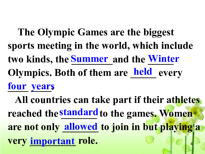 高中英语人教版必修二 Unit 2 The Olympic Games-关于运动的Topic writing写作课件（共20张PPT）