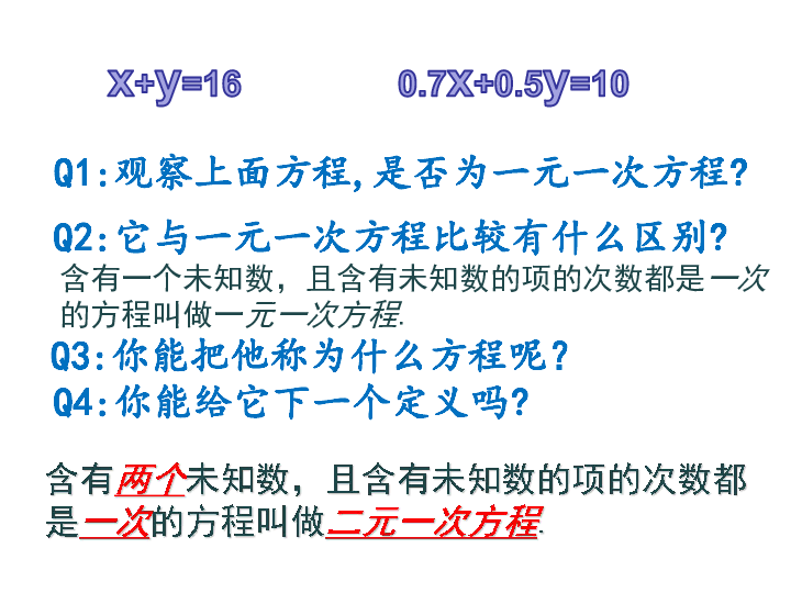 沪教版(五四学制)六年级下册6.8 二元一次方程 课件（23张PPT）