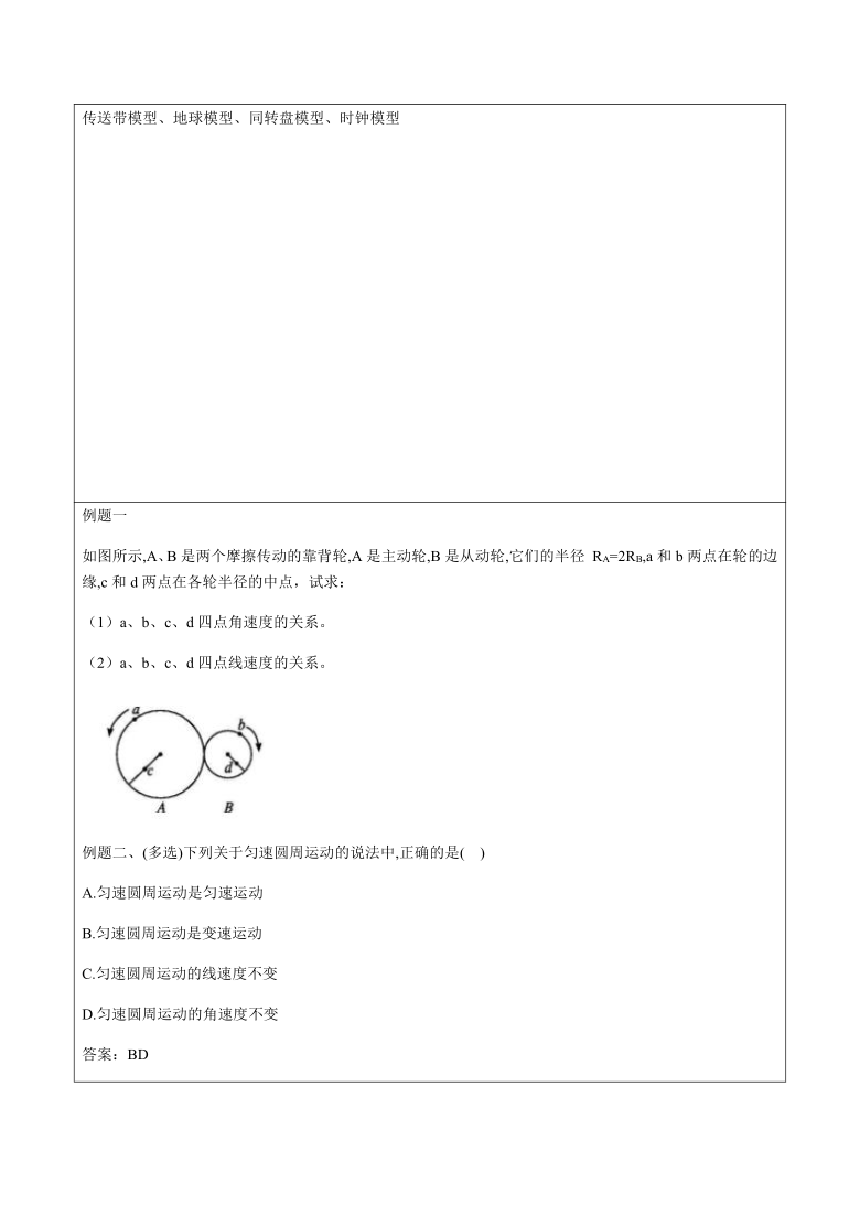 人教版 物理必修二 第六章 圆周运动 第一节 圆周运动word版含答案