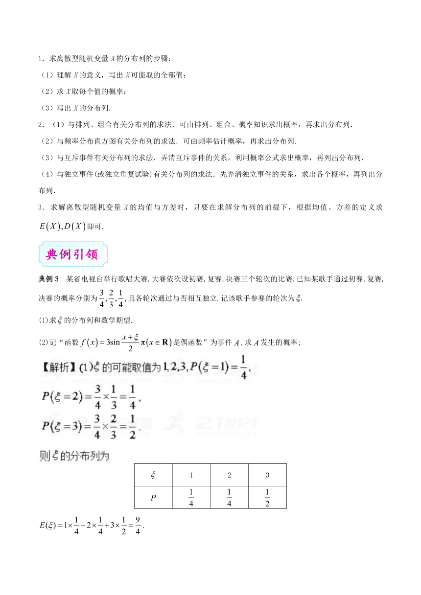 专题53 离散型随机变量及其分布列、均值与方差-高考全攻略之备战2018年高考数学（理）考点一遍过+Word版含解析